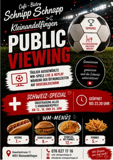 Public-Viewing im Cafè Schnipp Schnapp in Kleinandelfingen